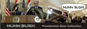 Shoes Thrown at Bush Iraqi Citizen Hurls his Shoe at George Bush