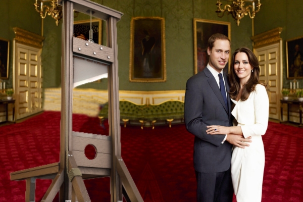 Kate and William Pose with their Guillotine