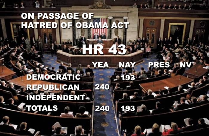 GOP passes the Hatred of Obama Act