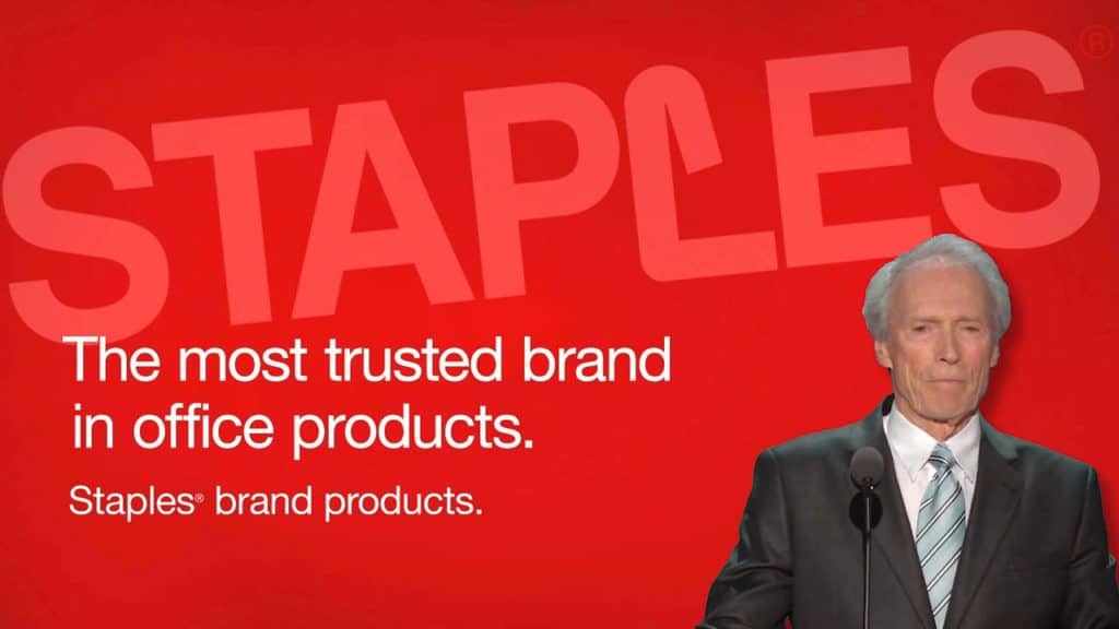 Clint Eastwood Promotes Staples