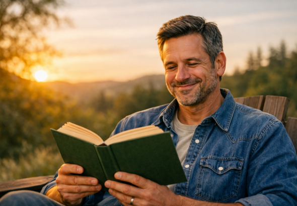 Man Reads Physical Book